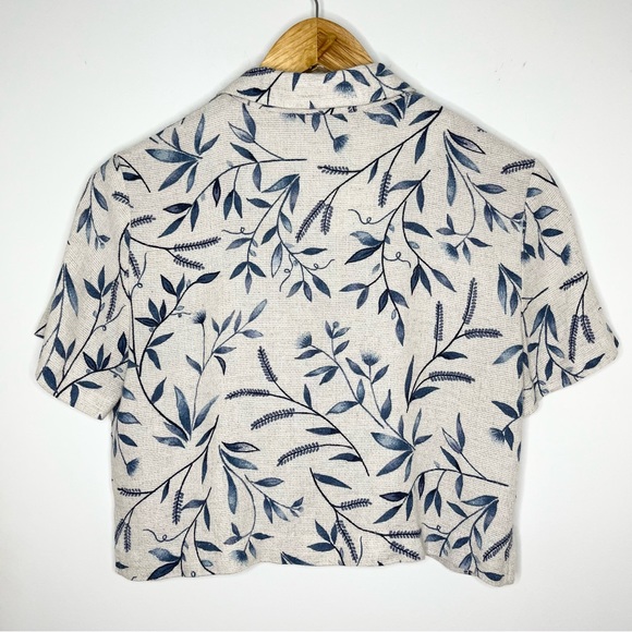 Vintage Floral Knit Cropped Button Down Top - Picture 7 of 9